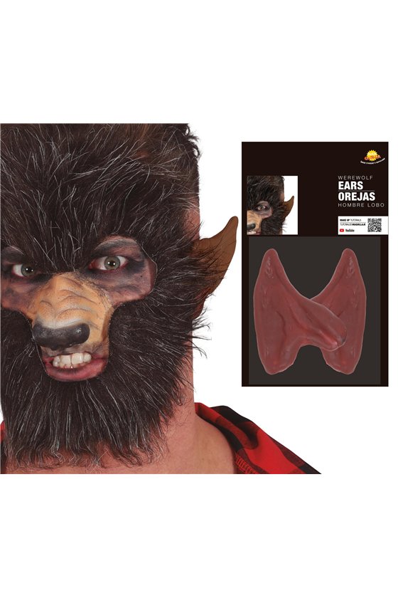 BROWN WEREWOLF EARS LATEX