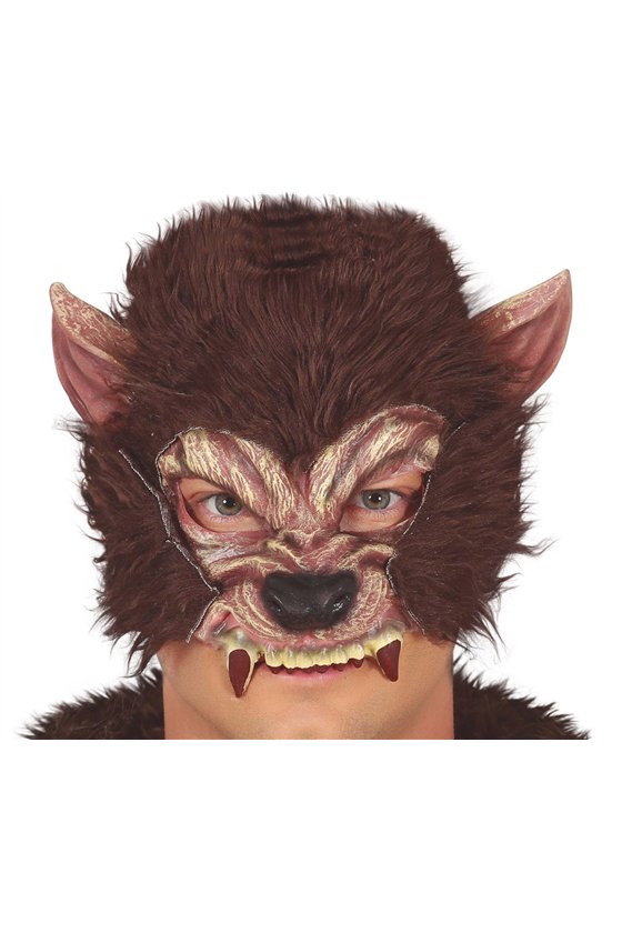 HALF MASK WOLF WITH HAIR, LATEX