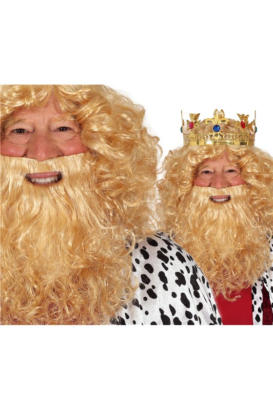 BLOND KING WIG AND BEARD (BOX CONTAINER)