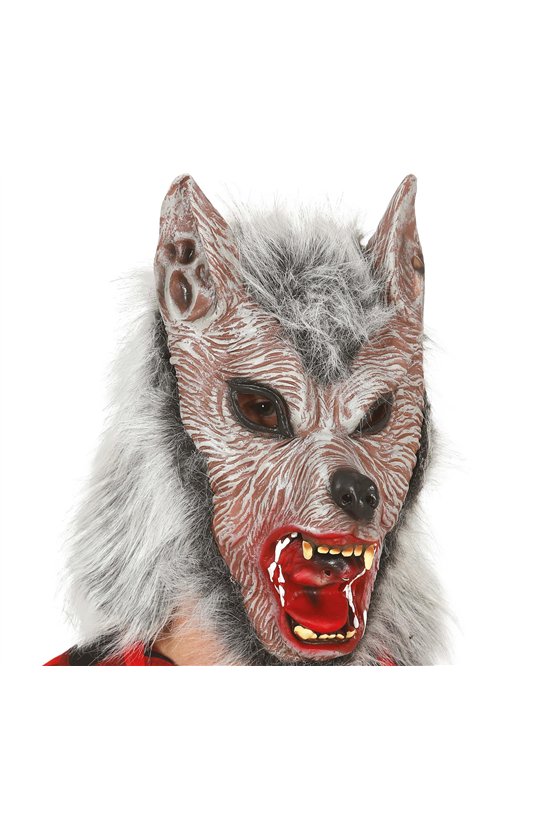 WOLF MASK WITH HAIR, LATEX