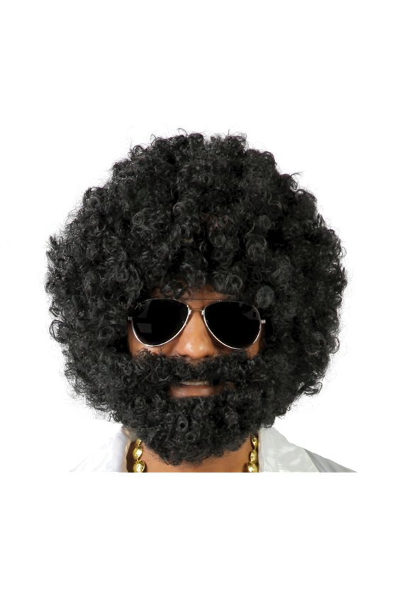 AFRO WIG WITH BLACK BEARD (BOX CONTAINER