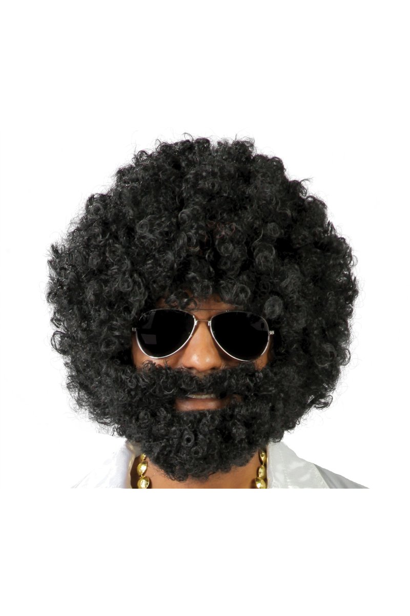 AFRO WIG WITH BLACK BEARD (BOX CONTAINER