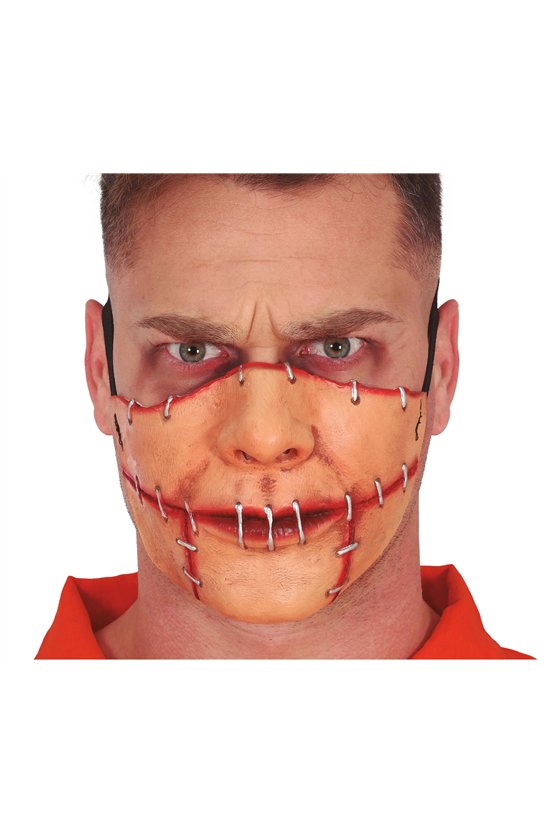 SEWN MOUTH HALF MASK, LATEX