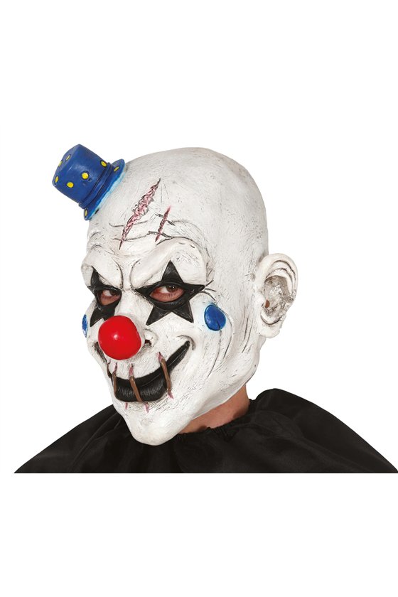 CLOWN MASK WITH MINI HAT LATEX 