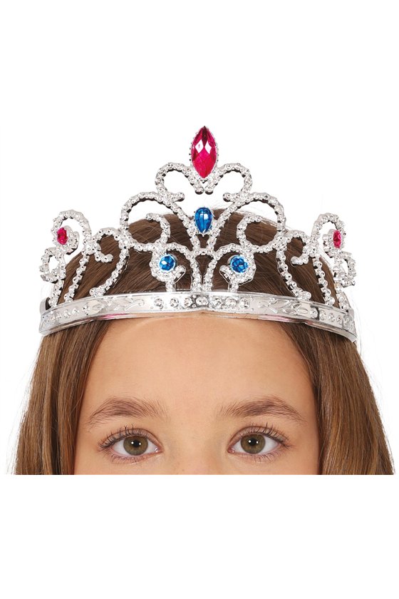 SILVER TIARA WITH GEMSTONES, CHILDREN