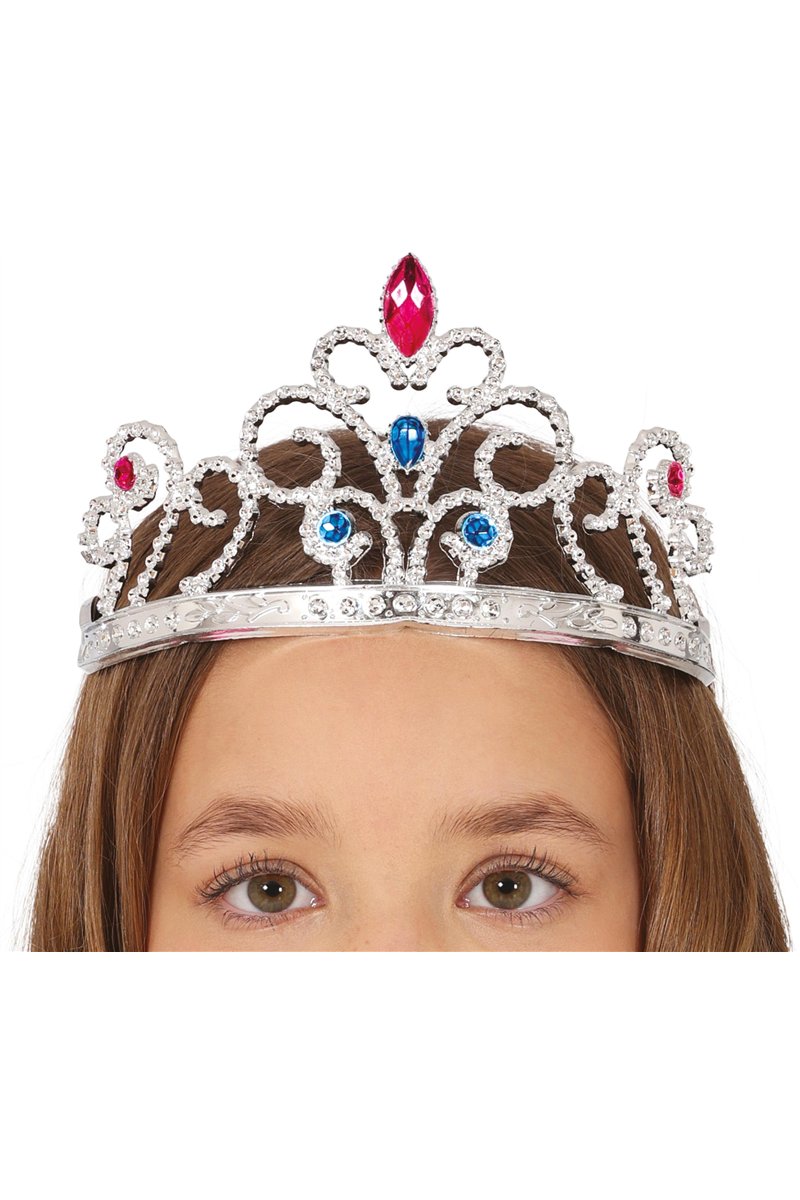 SILVER TIARA WITH GEMSTONES, CHILDREN