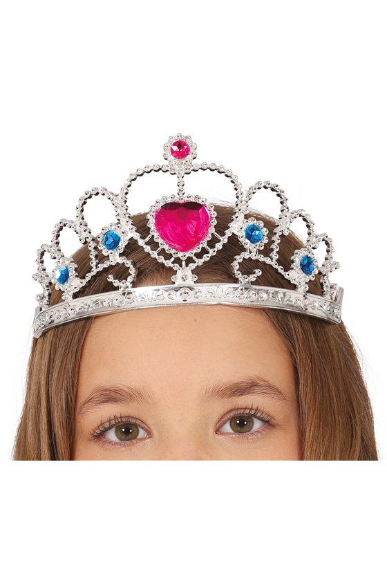 SILVER TIARA WITH PINK HEART, CHILDREN