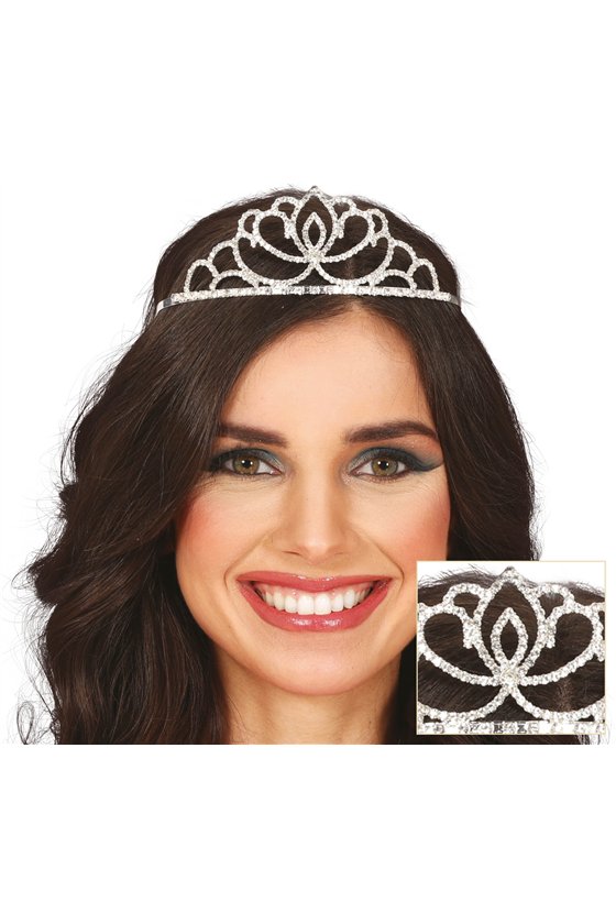 BRIDE SILVER METAL TIARA, ADULTS