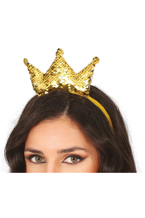GOLD SEQUIN CROWN HEADBAND, ADULTS
