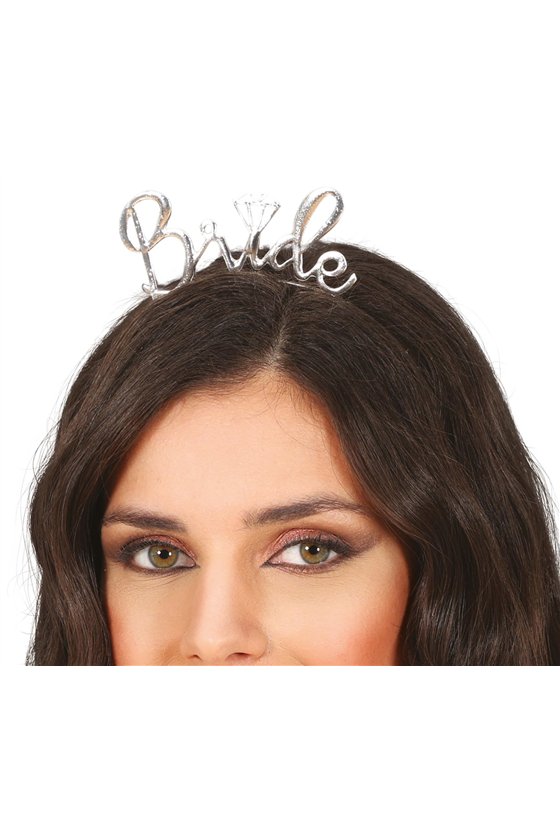 METALIC BRIDAL HEADBAND, SILVER, ADULT