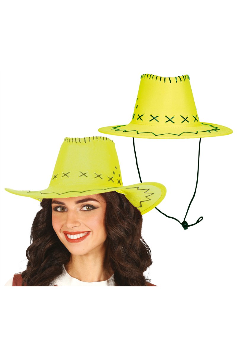 GREEN SUEDE LOOK COWBOY HAT, ADULTS
