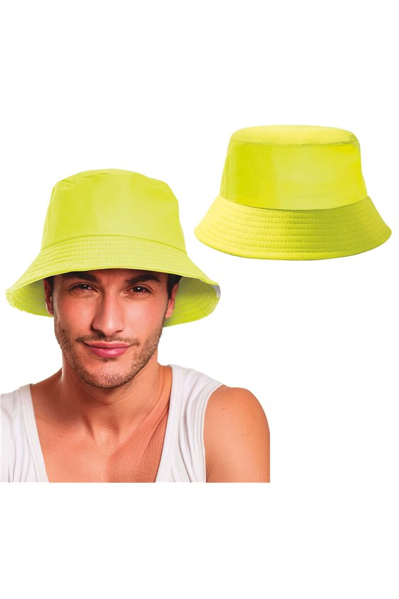 NEON YELLOW BUCKET HAT, ADULTS