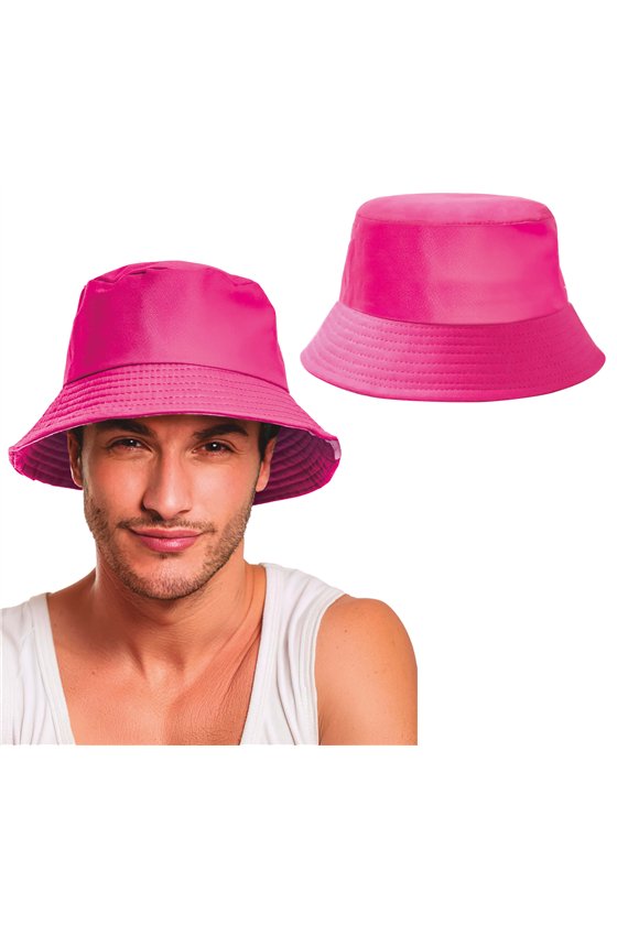 NEON PINK BUCKET HAT, ADULTS