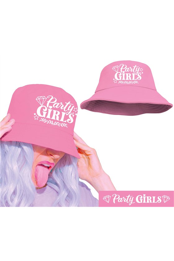 PINK PARTY GIRLS BUCKET HAT, ADULTS