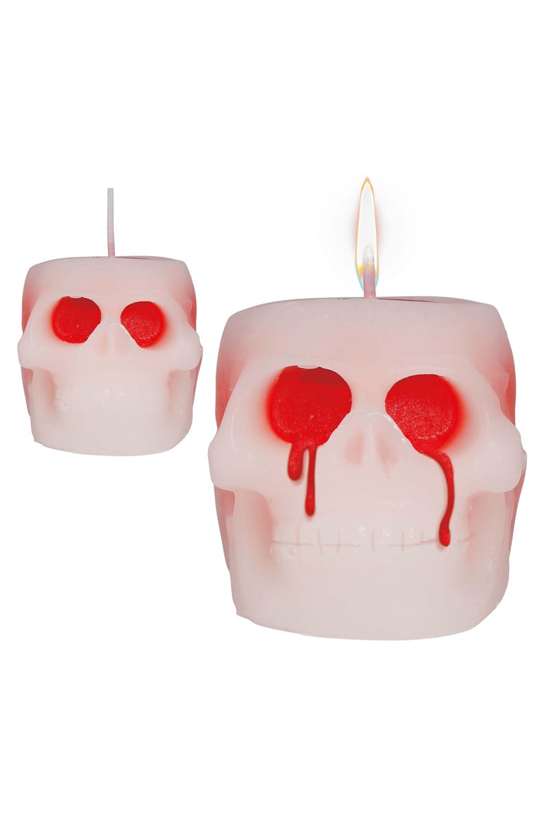 SKULL CANDLE WITH BLOOD 6 CM
