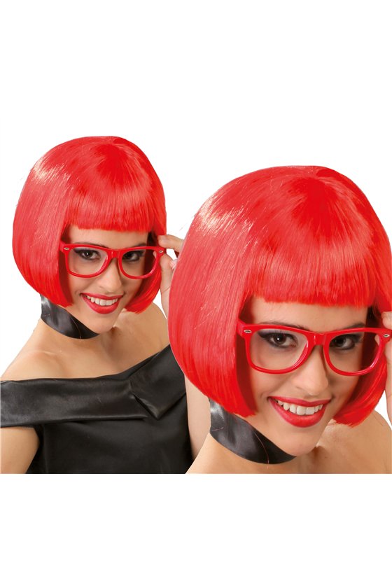 RED HALF-LENGTH WIG (BOX CONTAINER)