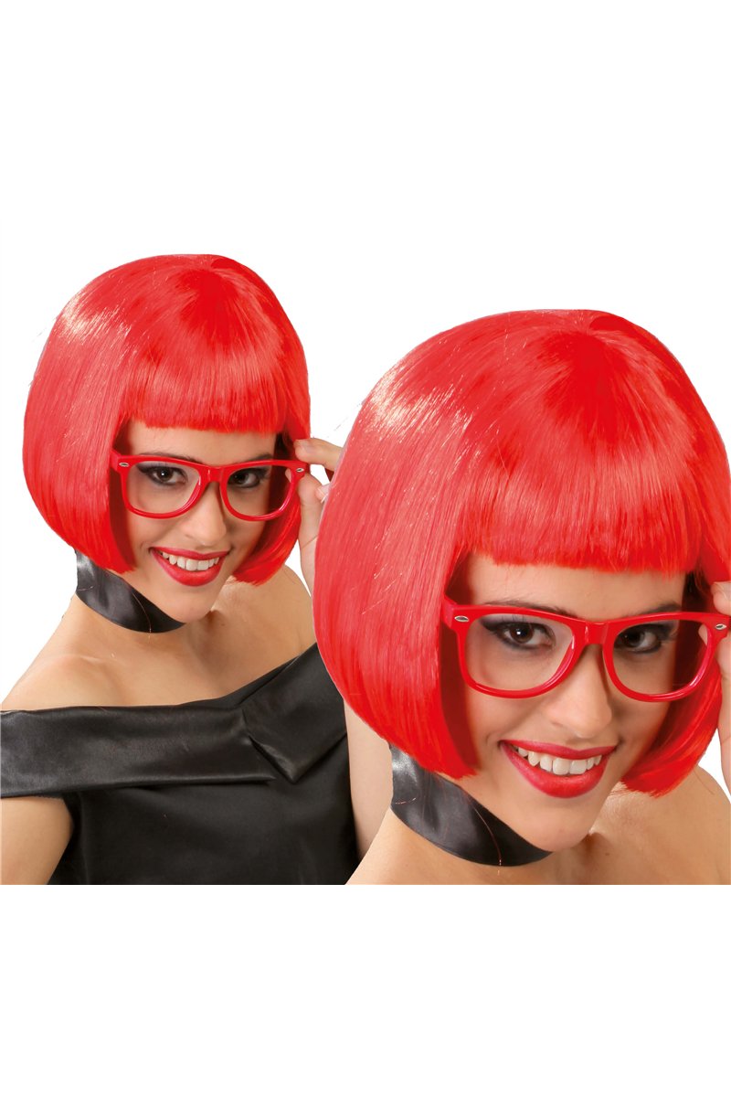 RED HALF-LENGTH WIG (BOX CONTAINER)