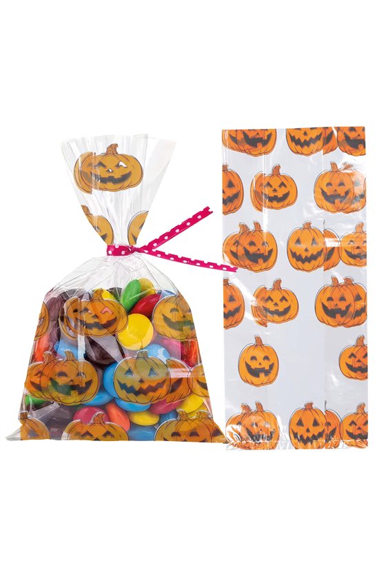 PACK 20 CANDY BAGS 28X13 CM PUMPKINS