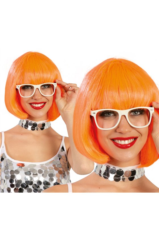 ORANGE HALF-LENGTH WIG (BOX CONTAINER)