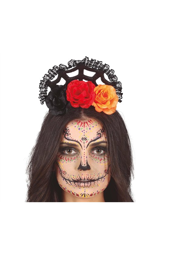 ORANGE/RED FLOWERS TIARA 