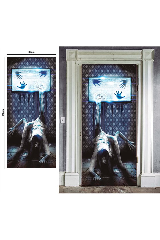 SCARY TV DOOR DECORATION