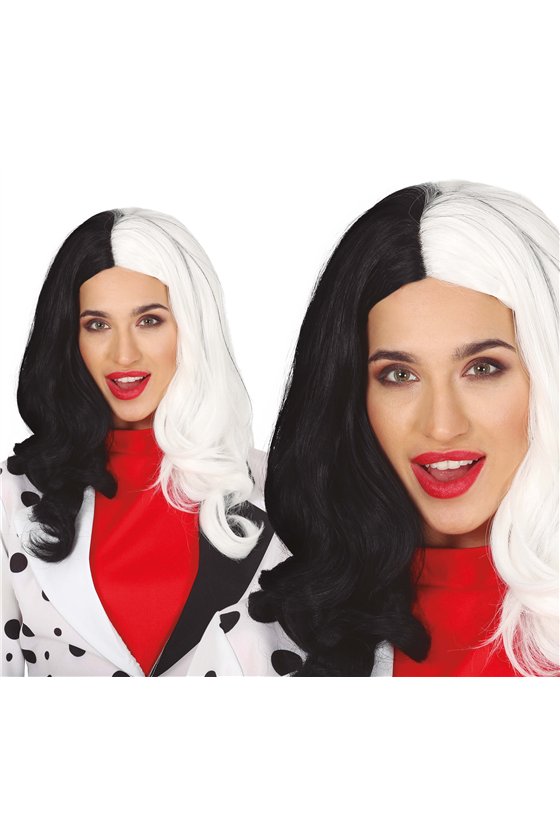 BLACK-WHITE MANE WIG (BOX IN CONTAINER)