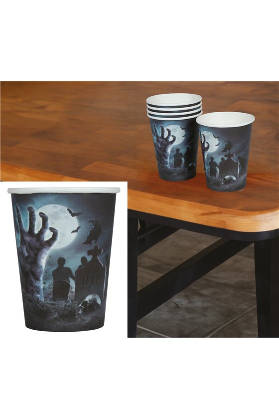 BAG OF 6 CEMETERY CUPS 240 CL. 9 CM