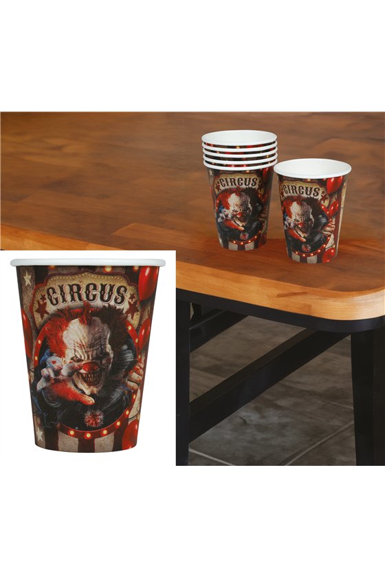 BAG OF 6 CLOWN CUPS 355 CL. 11 CM