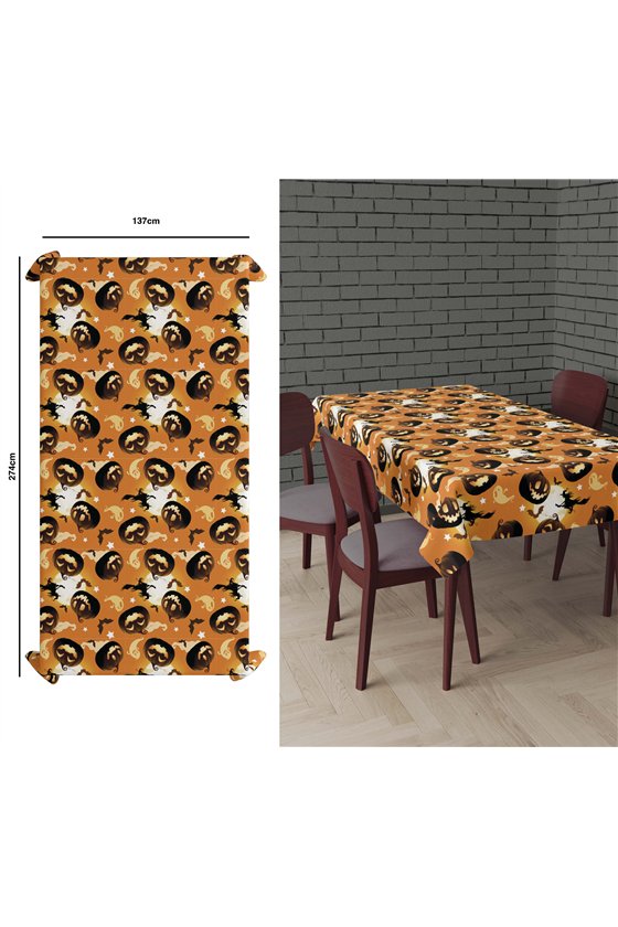 PUMPKIN TABLECLOTH 137X274