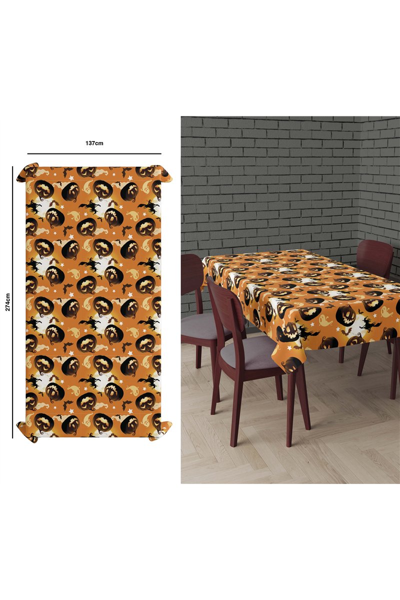 PUMPKIN TABLECLOTH 137X274