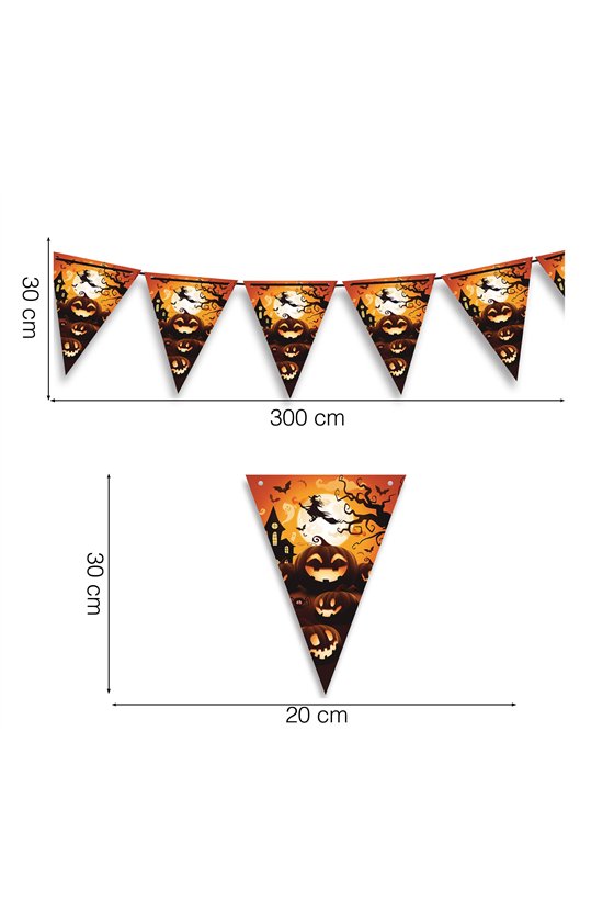 PUMPKIN PENNANT BUNTING 300 CM 20X30 CM. PAPER