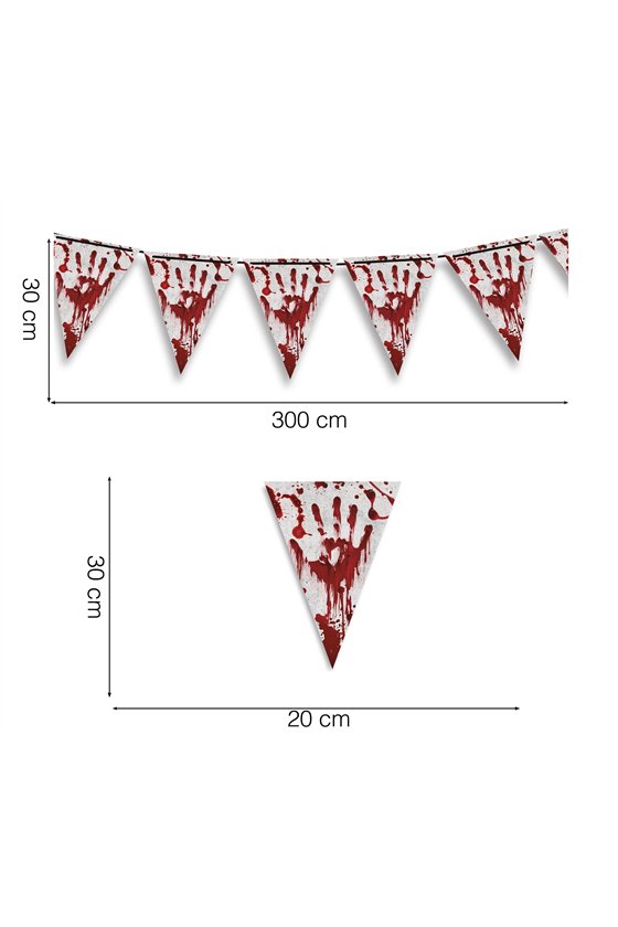 BLOODY PENNANT BUNTING 300 CM 20X30 CM. PAPER