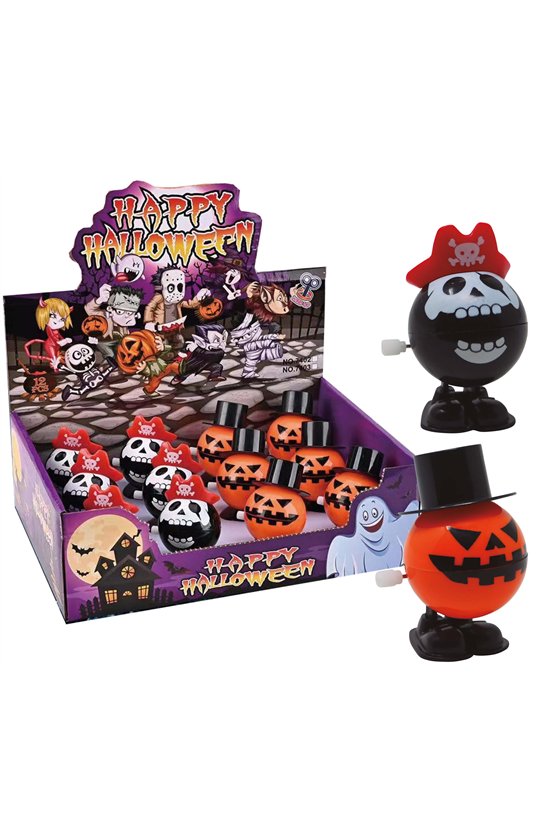BOX 12 ASSORTED WIND-UP WALKING FIGURES, 7 CM