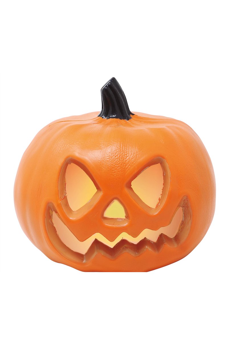 PUMPKIN WITH LIGHT, PLASTIC, 20 CMS