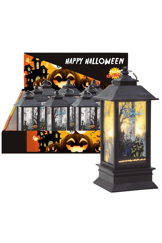 BOX OF 12 LANDSCAPE LANTERN WITH LIGHT 12.5X5 CM