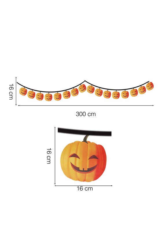 PUMPKIN GARLAND 300 CM 16X16 CM HQ