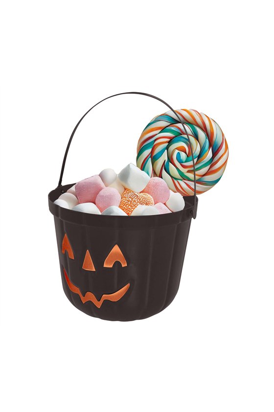 BLACK PUMPKIN BUCKET 20 CM