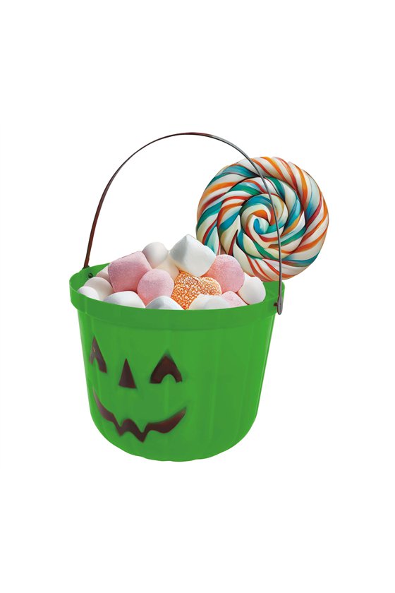 GREEN PUMPKIN BUCKET 20 CM