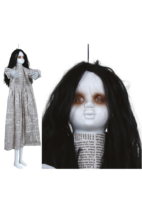 HANGING GIRL NEWSPAPER LIGHT 120 CM