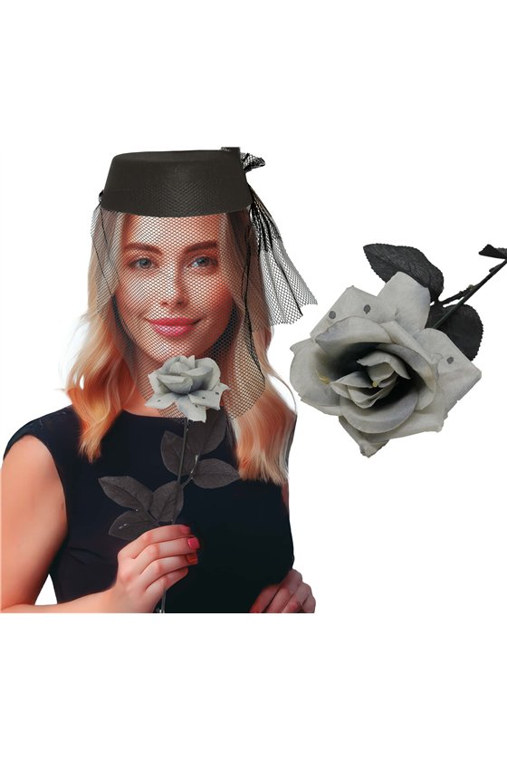 GREY FLOWER, 42 CM