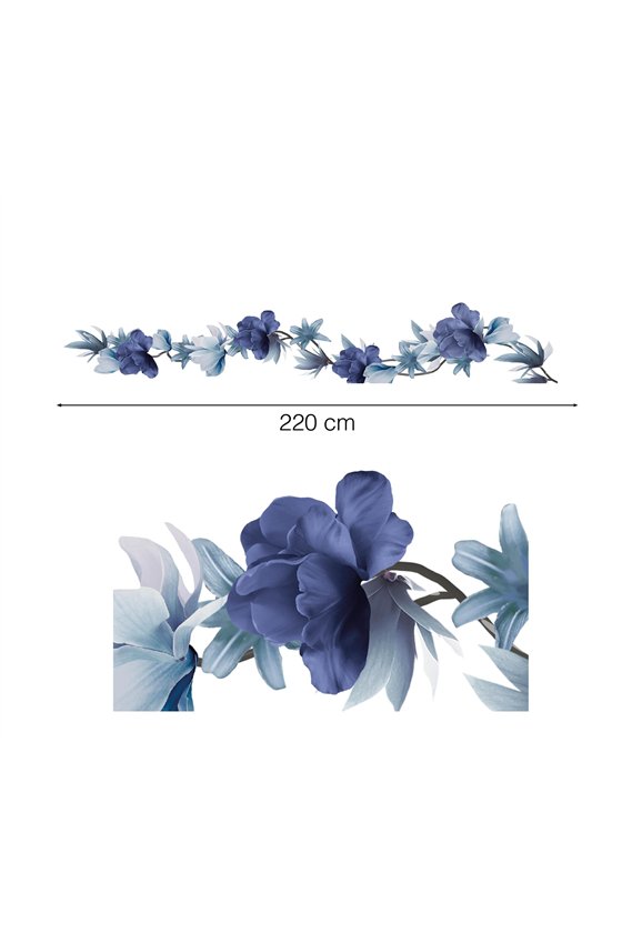 GARLAND OF GREY FLOWERS, 220 CM