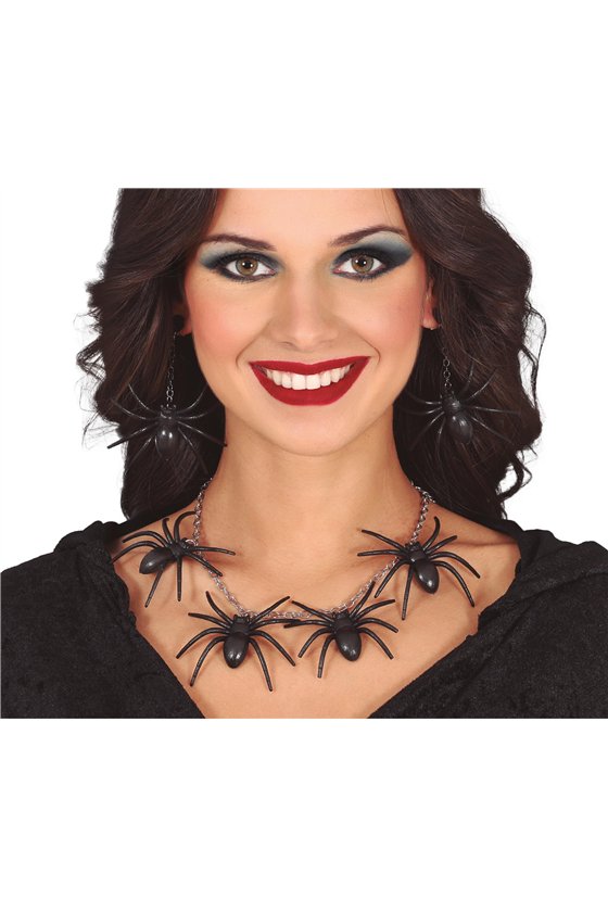 SPIDER NECKLACE AND EARRINGS SET