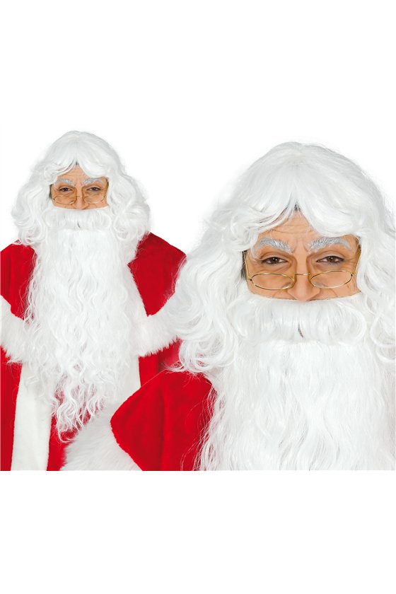 EXTRA SANTA CLAUS WIG AND BEARD (BOX CON