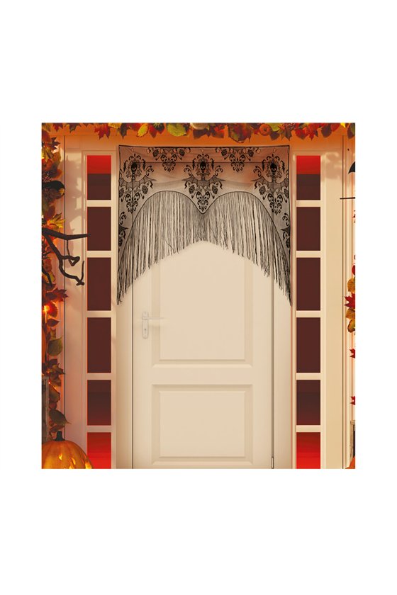 DECOR.BLACK LACE DOOR, BATS 95X100 CM