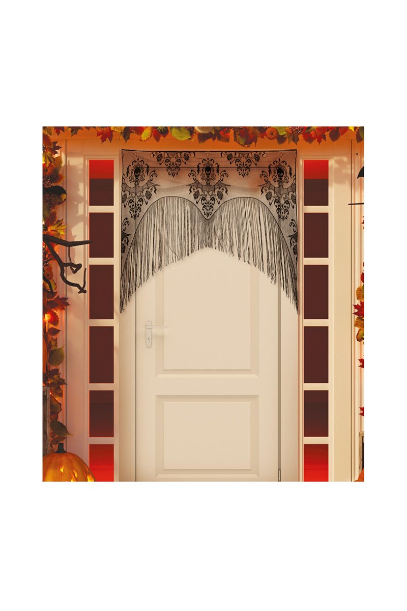 DECOR.BLACK LACE DOOR, BATS 95X100 CM