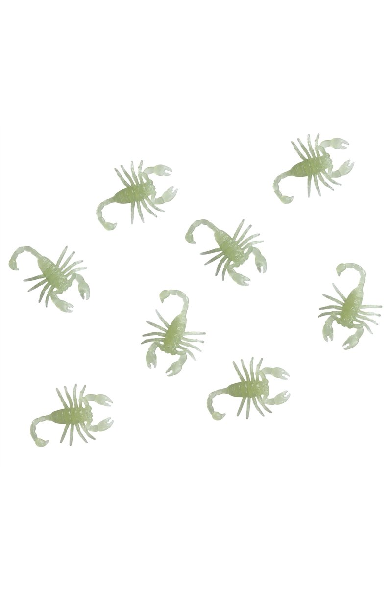 8 SCORPIONS, GLOW IN THE DARK 5 CM