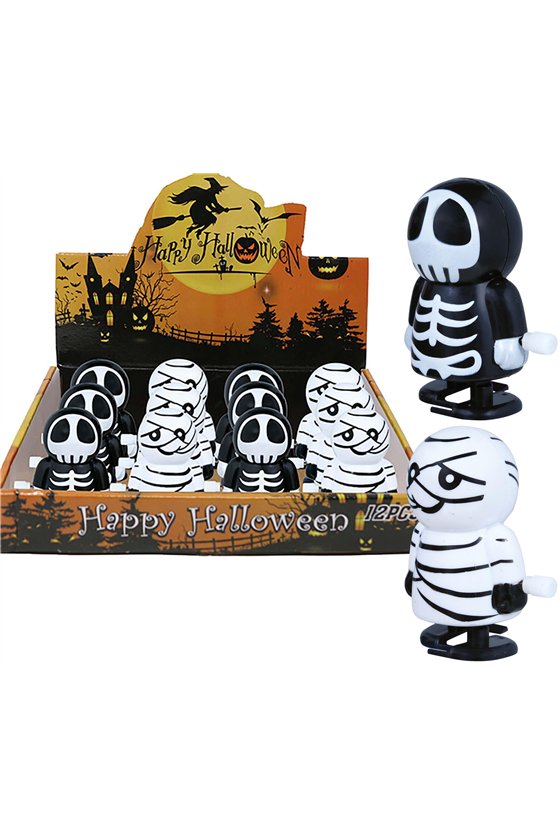 BOX 12 WIND-UP WALKING FIGURES, 5,5 CM 