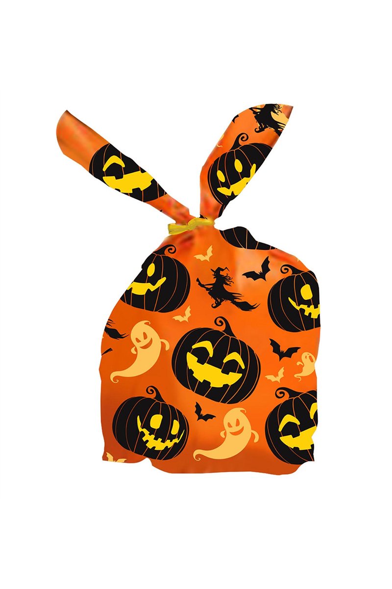 BAG FOR CANDY, PUMPKINS, 22x13.5 CMS.