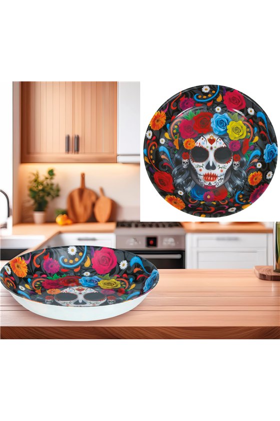 DAY OF THE DEAD BOWL. PLASTIC. 32 CM