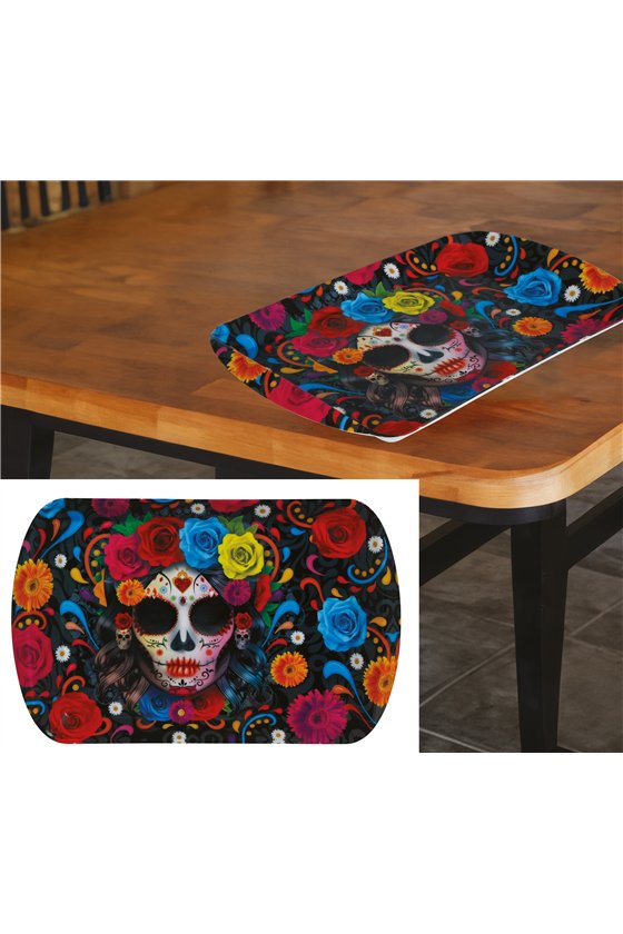 DAY OF THE DEAD TRAY. PLASTIC. 39 X 24 CM